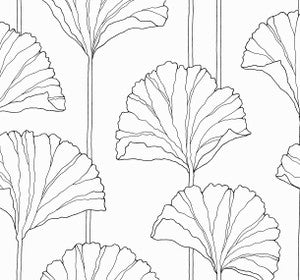 Gingko Leaf Ebony by Seabrook Wallpaper