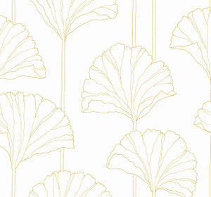 Gingko Leaf Metallic Gold by Seabrook Wallpaper