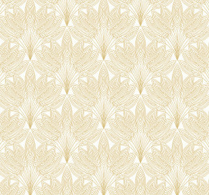 Peacock Leaves Metallic Gold by Seabrook Wallpaper