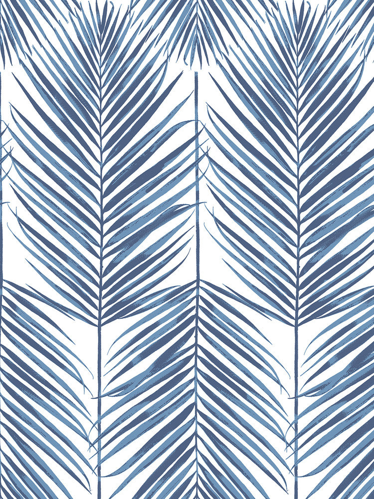 Paradise Palms Coastal Blue by Seabrook Wallpaper NextWall Peel & Stick United States 40.5 36" 27" - Fabric Carolina -