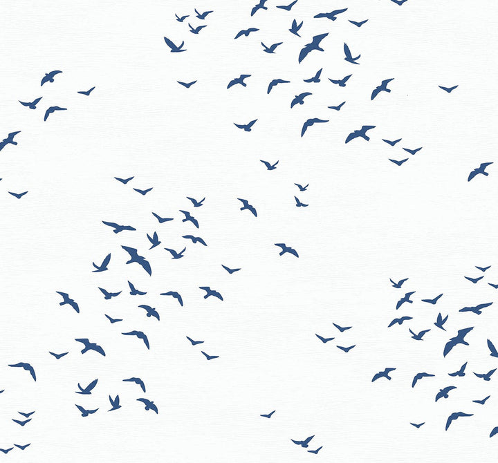 Birds in Flight Navy Blue by Seabrook Wallpaper NextWall Peel & Stick United States 40.5 25.2" 27" - Fabric Carolina -