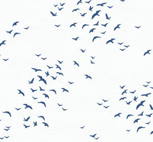Birds in Flight Navy Blue by Seabrook Wallpaper