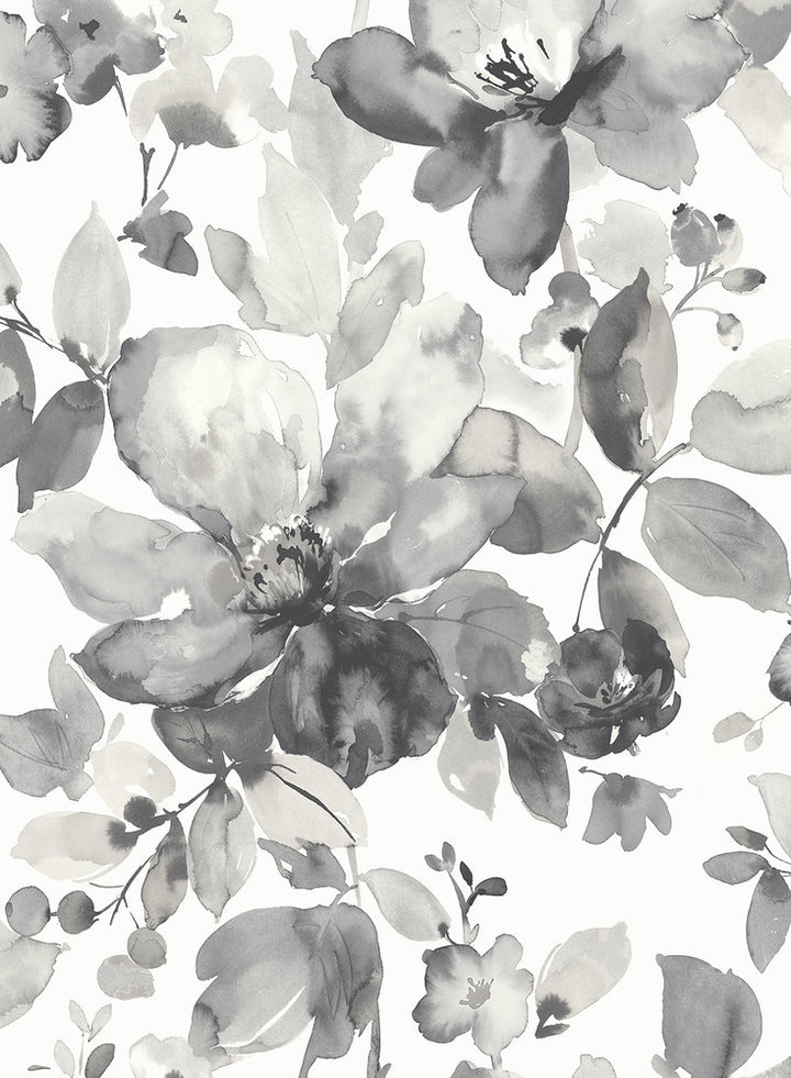 Watercolor Flower Inkwell by Seabrook Wallpaper NextWall Peel & Stick United States 30.75 27.9" 20.5" - Fabric Carolina -