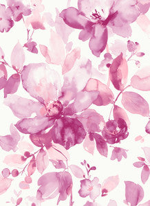 Watercolor Flower Pink by Seabrook Wallpaper