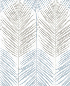 Two Toned Palm Blue Mist & Daydream Grey by Seabrook Wallpaper