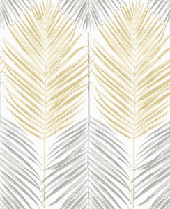 Two Toned Palm Wheat & Daydream Grey by Seabrook Wallpaper