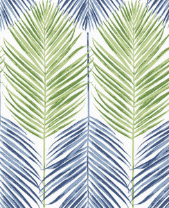 Two Toned Palm Coastal Blue & Fern Green by Seabrook Wallpaper