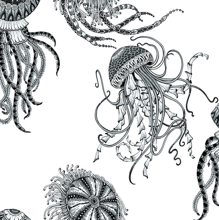 Jellyfish Inkwell by Seabrook Wallpaper NextWall Peel & Stick United States 30.75 20.87" 20.5" - Fabric Carolina -