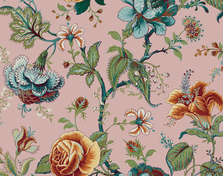 Sanibel Floral Trail Rose Ash by Seabrook Wallpaper NextWall Peel & Stick United States 30.75 16.6" 20.5" - Fabric Carolina -