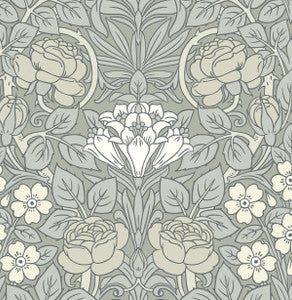 Vintage Rose Alloy Grey by Seabrook Wallpaper
