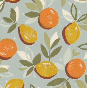Fruit Toss Daydream Grey by Seabrook Wallpaper