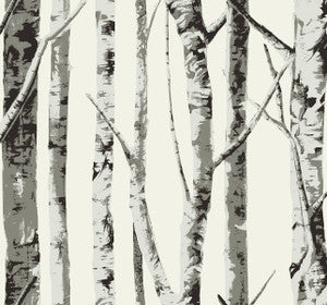 Winter Birch Greystone by Seabrook Wallpaper