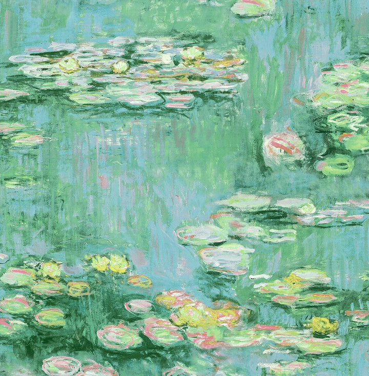 Lily Pond Hunter Green & Lakeside by Seabrook Wallpaper NextWall Peel & Stick United States 30.75 20.87" 20.5" - Fabric Carolina -
