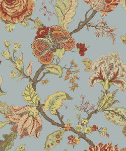 Kianna Jacobean Blue Dusk by Seabrook Wallpaper