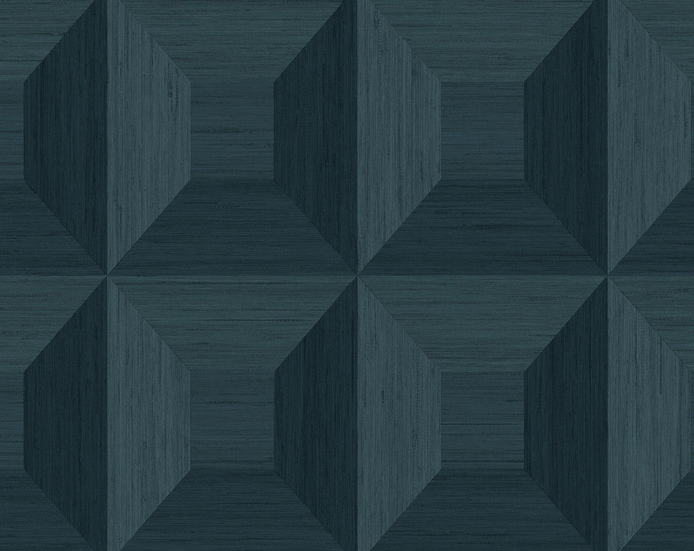 Quadrant Geo Denim Blue by Seabrook Wallpaper NextWall Peel & Stick United States 40.5 20.87" 27" - Fabric Carolina -