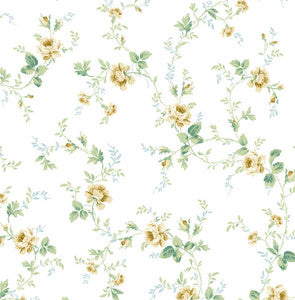 Blossom Floral Trail Wheatfield & Sage by Seabrook Wallpaper