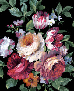 Large Bouquet Ebony & Jewel Box by Seabrook Wallpaper