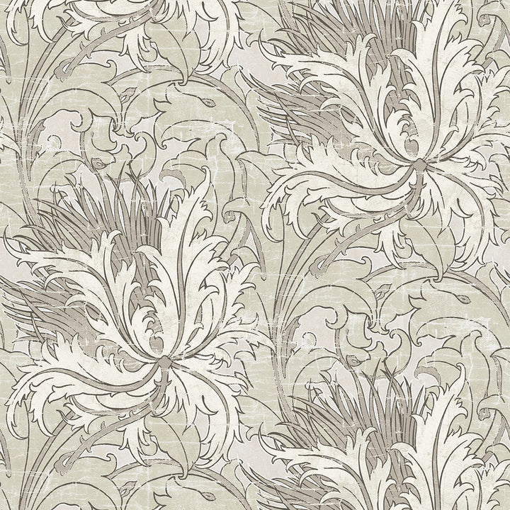 Floral Folly Lunar Rock & Pale Oak by Seabrook Wallpaper NextWall Peel & Stick United States 40.5 20.87" 27" - Fabric Carolina -