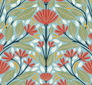 Shalin Folk Floral Summer Garden by Seabrook Wallpaper