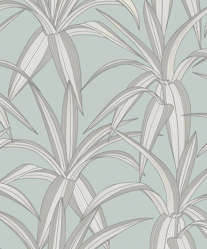 Tossed Cradle Plant Blue Mist by Seabrook Wallpaper NextWall Peel & Stick Netherlands 31.35 25.2" 20.9" - Fabric Carolina -
