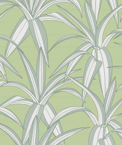 Tossed Cradle Plant Spring Green by Seabrook Wallpaper