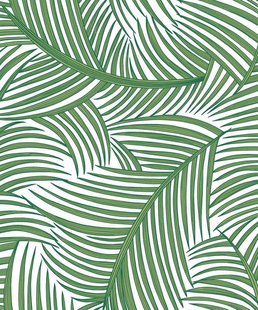 Tossed Palm Fronds Greenery by Seabrook Wallpaper NextWall Peel & Stick Netherlands 31.35 25.2" 20.9" - Fabric Carolina -