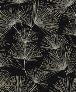 Pine Needles Ebony & Pavestone by Seabrook Wallpaper