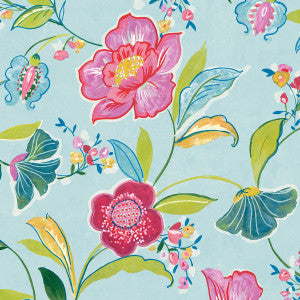 Painterly Floral Light Aqua by Seabrook Wallpaper