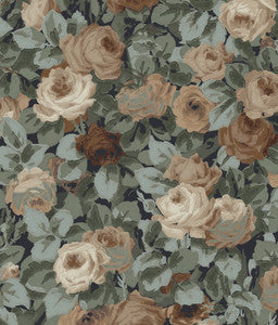 Rose Garden Midnight Blue & Cafe by Seabrook Wallpaper
