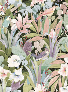 Blossoming Birds Forest & Petal Pink by Seabrook Wallpaper