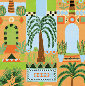 Tropical Facade Orange by Seabrook Wallpaper