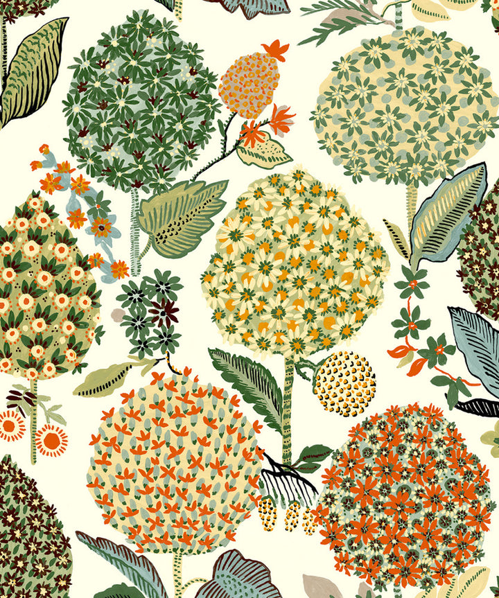 Blooming Bulbs Melon & Spruce by Seabrook Wallpaper NextWall Peel & Stick United States 30.75 24.4" 20.5" - Fabric Carolina -