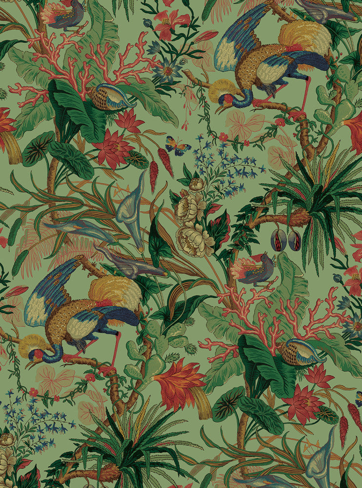 Tropical Canopy Seagreen by Seabrook Wallpaper NextWall Peel & Stick United States 30.75 27.5" 20.5" - Fabric Carolina -