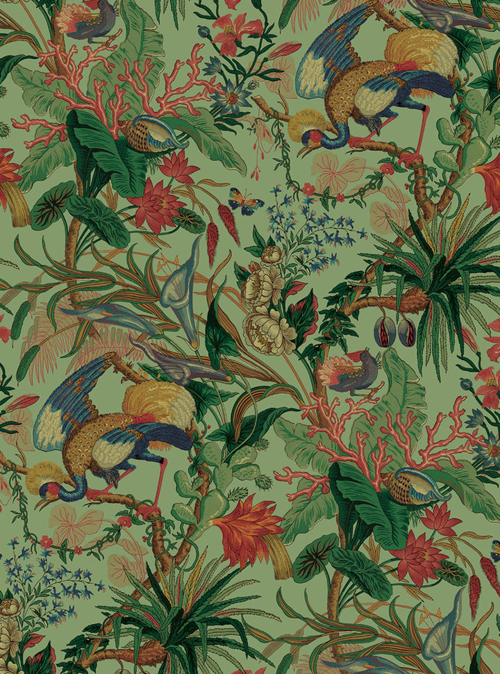 Tropical Canopy Seagreen by Seabrook Wallpaper NextWall Peel & Stick United States 30.75 27.5" 20.5" - Fabric Carolina -