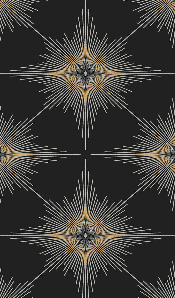Stellar Geo Ebony by Seabrook Wallpaper NextWall Peel & Stick Netherlands 31.35 18" 20.9" - Fabric Carolina -