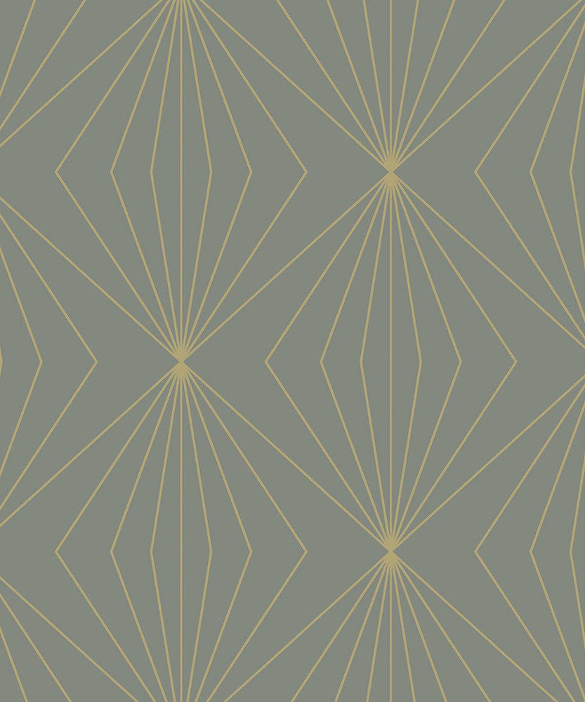 Gem Geometric Grey & Metallic Gold by Seabrook Wallpaper NextWall Peel & Stick Netherlands 31.35 6.3" 20.9" - Fabric Carolina -