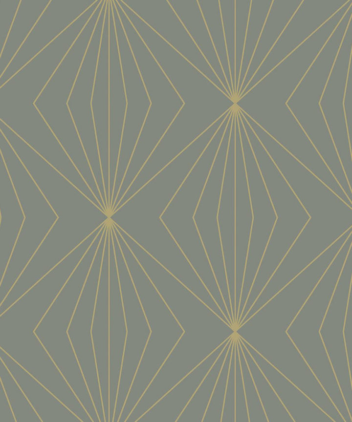 Gem Geometric Grey & Metallic Gold by Seabrook Wallpaper NextWall Peel & Stick Netherlands 31.35 6.3" 20.9" - Fabric Carolina -