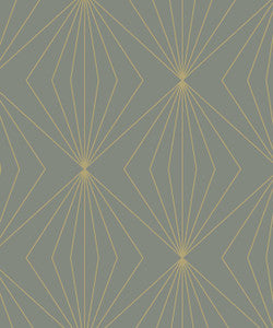 Gem Geometric Grey & Metallic Gold by Seabrook Wallpaper