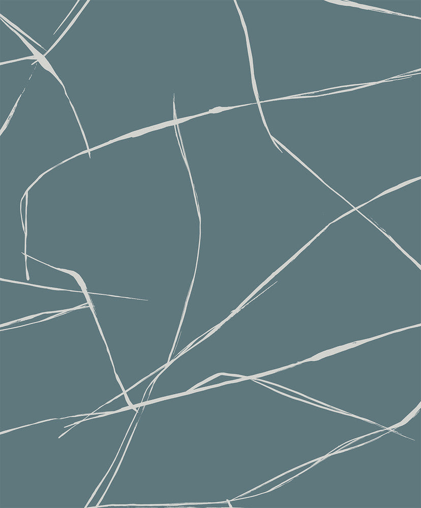 Inkwork Abstract Blue Dusk by Seabrook Wallpaper NextWall Peel & Stick Netherlands 31.35 25.2" 20.9" - Fabric Carolina -