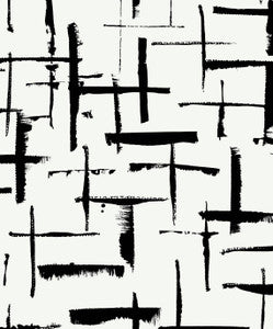 Crosshatch Abstract Ebony & Eggshell by Seabrook Wallpaper