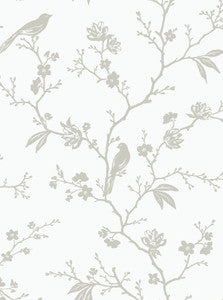 Songbird Chinoiserie Nickel by Seabrook Wallpaper