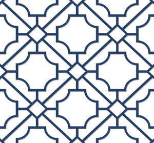 Lattice Geo Navy Blue by Seabrook Wallpaper