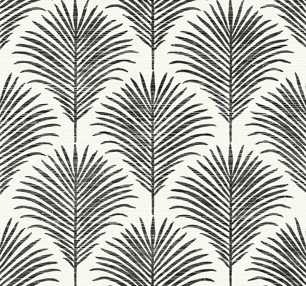 Grassland Palm Inkwell & Off-White by Seabrook Wallpaper NextWall Peel & Stick United States 40.5 25.2" 27" - Fabric Carolina -