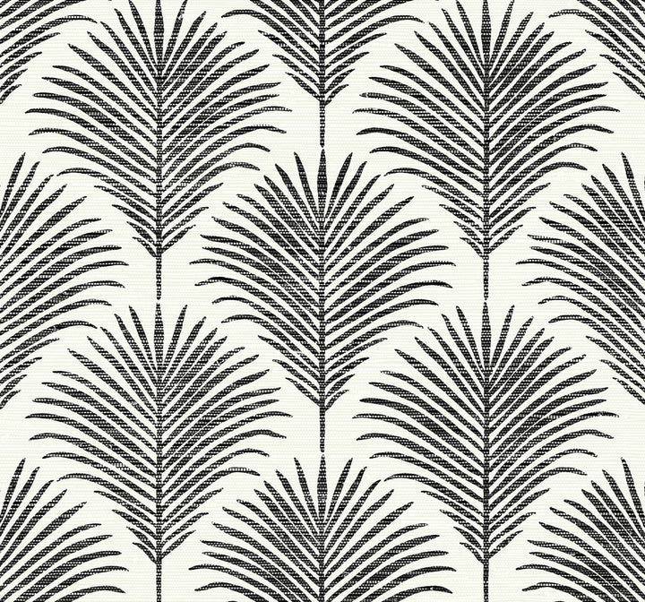 Grassland Palm Inkwell & Off-White by Seabrook Wallpaper NextWall Peel & Stick United States 40.5 25.2" 27" - Fabric Carolina -