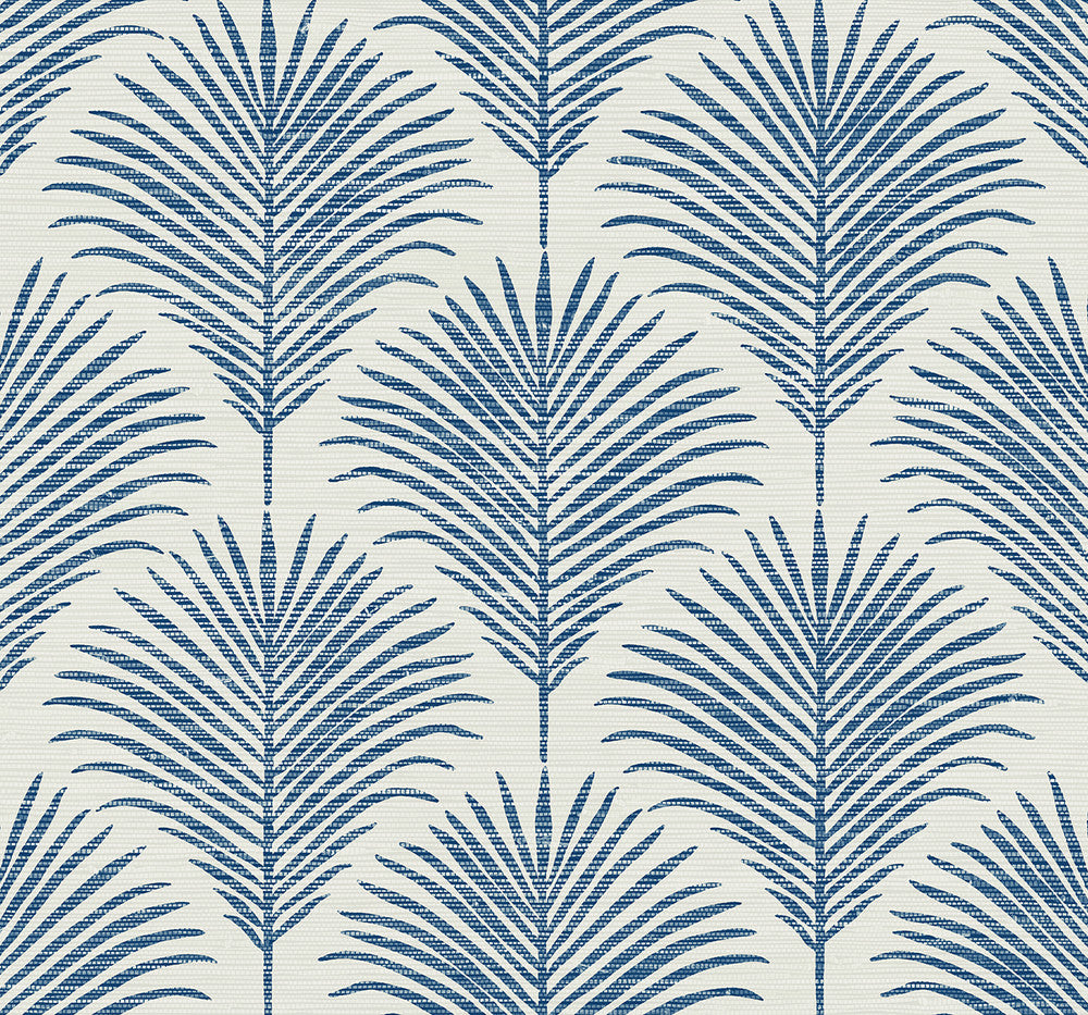 Grassland Palm Coastal Blue by Seabrook Wallpaper NextWall Peel & Stick United States 40.5 25.2" 27" - Fabric Carolina -