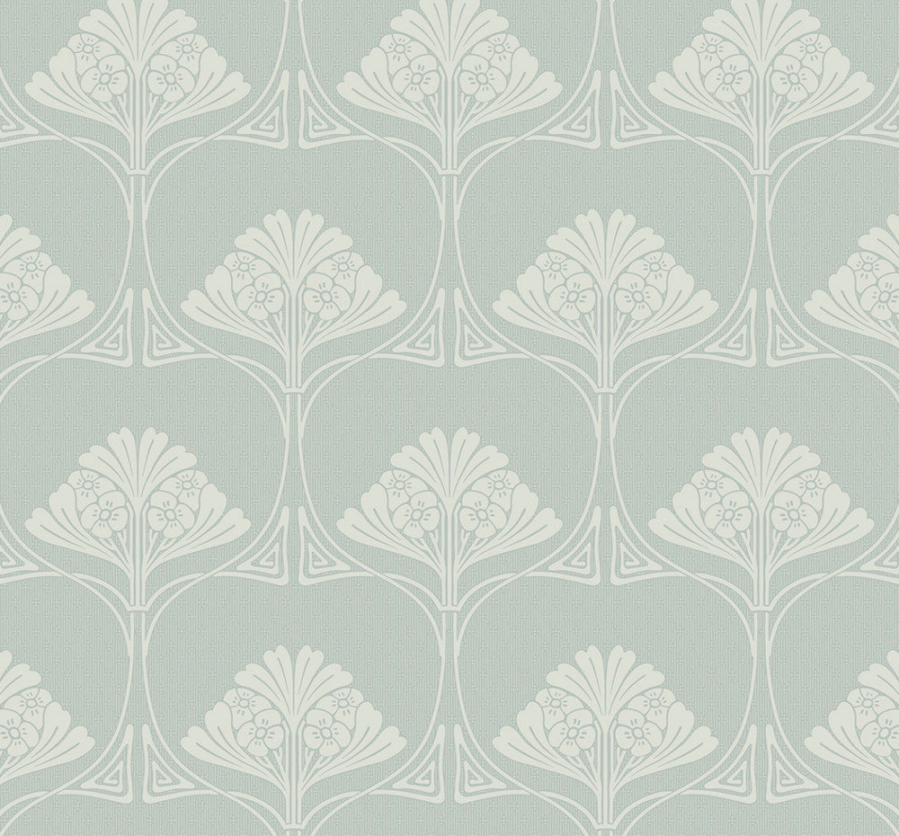 Deco Floral Aloe Mist by Seabrook Wallpaper NextWall Peel & Stick United States 40.5 12.6" 27" - Fabric Carolina -
