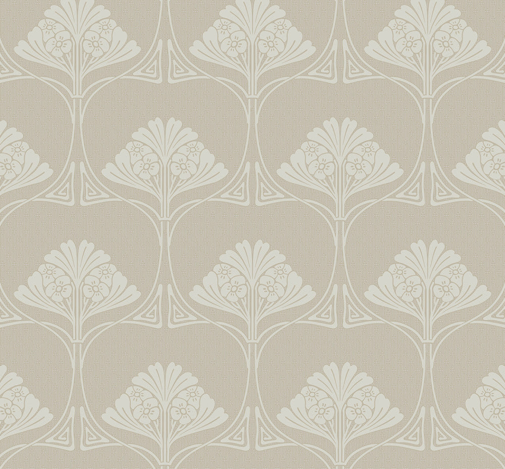 Deco Floral Ashwood by Seabrook Wallpaper NextWall Peel & Stick United States 40.5 12.6" 27" - Fabric Carolina -
