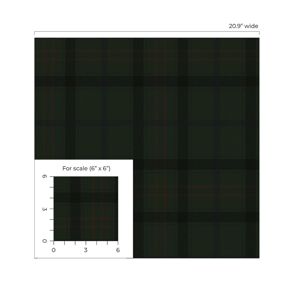 Tailor Plaid Neutral by Seabrook Wallpaper NextWall Peel & Stick Netherlands 31.35 12.6" 20.9" - Fabric Carolina -
