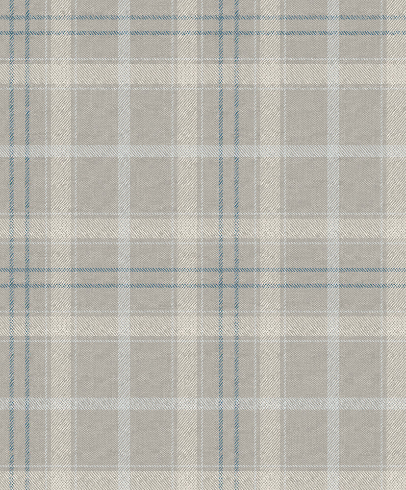 Tailor Plaid Argos Grey & Blue by Seabrook Wallpaper NextWall Peel & Stick Netherlands 31.35 12.6" 20.9" - Fabric Carolina -