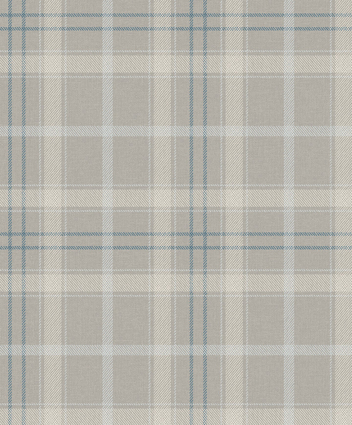 Tailor Plaid Argos Grey & Blue by Seabrook Wallpaper NextWall Peel & Stick Netherlands 31.35 12.6" 20.9" - Fabric Carolina -